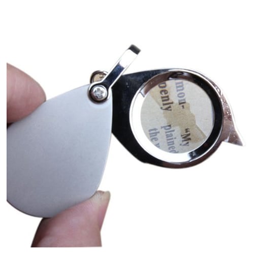 Key ring keyring Loupe LED folding 45mm magnifying glass magnifier 5X