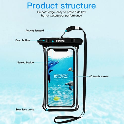 2PCS Universal Underwater Waterproof Mobile Phone Case Cover Dry Bag Pouch Sport 