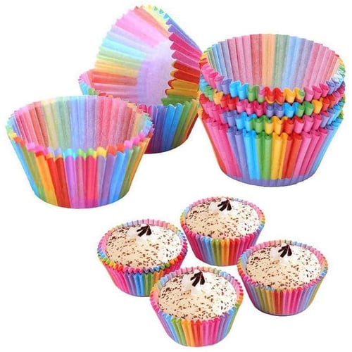 50X Disposable Cake Baking Paper Cup Cupcake Muffin Cases Fit Home Party new. 