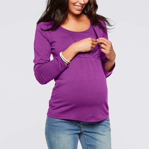 Women Nursing Maternity Long Sleeves Tops Breastfeeding Sweatshirts Clothes L 
