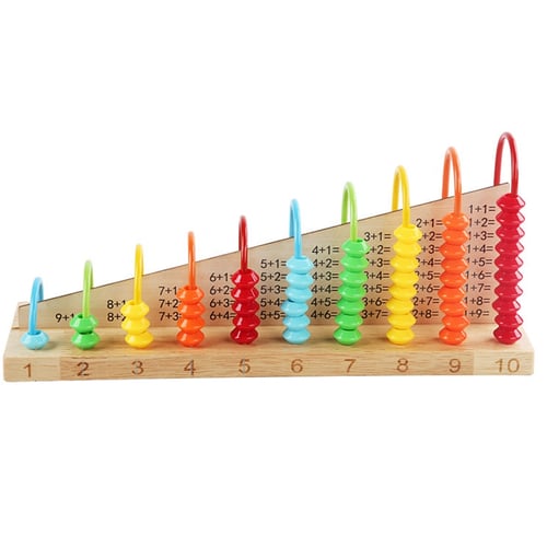 Child Abacus Counting Beads Maths Learning Educational Math Toy Kids Wooden Toys 