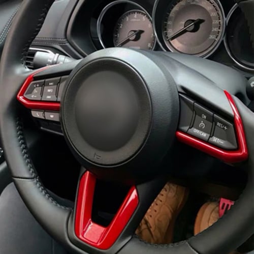 Fit for Mazda3 Mazda6 cx-5 cx-9 CX5 CX9 RED Steering Wheel Frame Decorator Cover 