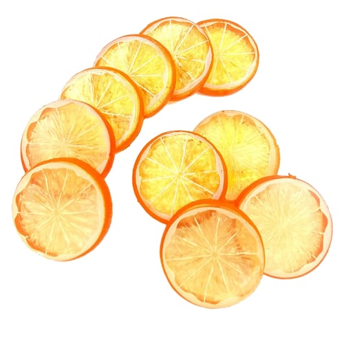 10Pcs Simulation Lemon Slices Plastic Fake Artificial Fruit Home Scenes Props 