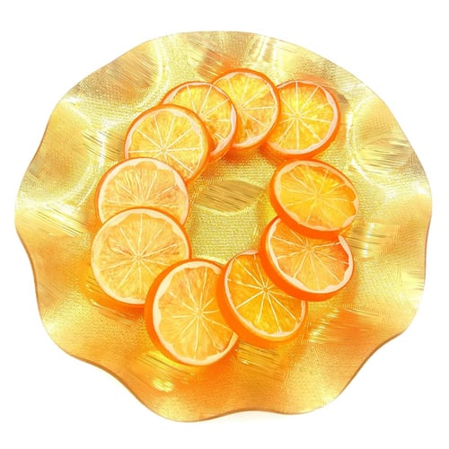 10Pcs Simulation Lemon Slices Plastic Fake Artificial Fruit Home Scenes Props 