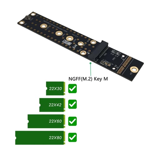 M.2 NVMe SSD Extension Cable M-Key Extender Supports PCI-e 3.0 x4 Full Speed 