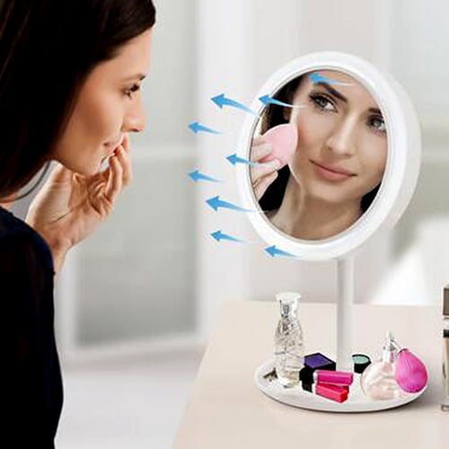 Led Makeup Mirror Usb Storage, Vanity Mirror With Lights Stand Up Desk