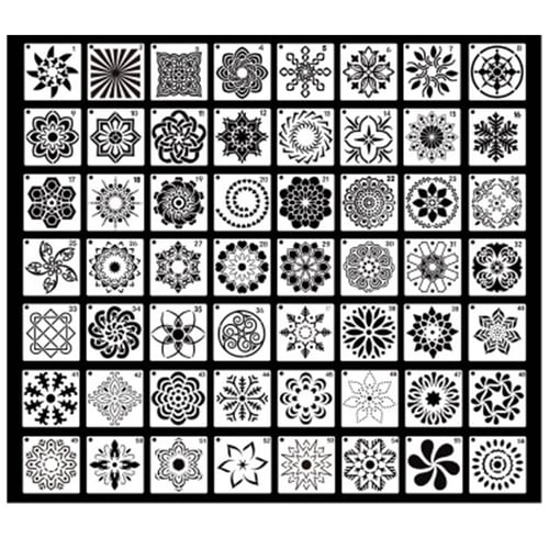 56 pack mandala dot painting templates stencils perfect for diy rock painting art projects 3 6x3 6 inch 9x9 cm buy 56 pack mandala dot painting templates stencils perfect for diy rock painting