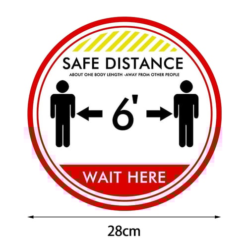 10'' Social Distancing Floor Decal Anti-Slip Floor Safety Stickers Signs 10 Pack 