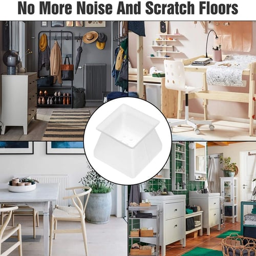 48pcs Furniture Protector Silicone Protection Cover For Floor Square Chair Leg Caps Preventing Scratches Noise Floor Protector Square Chair Leg Caps, Protection For Chair Legs