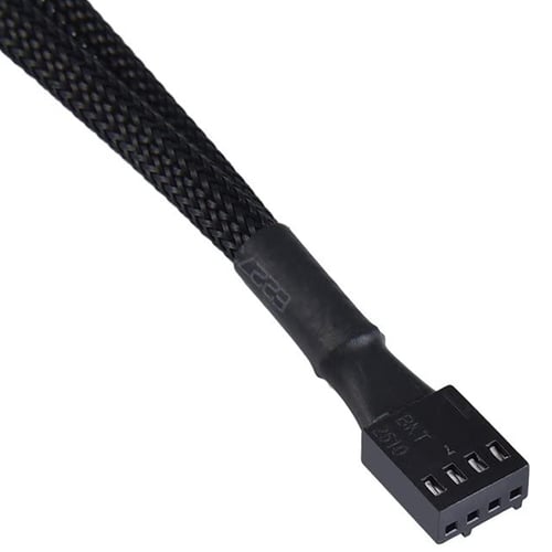 PWM Y Computer PC Power Black Sleeved 1 To 2 " 4 Pack Fan Splitter Cable