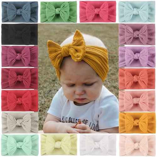 Cute Baby Girl Kids Headband Bows Sequins Turban Hair Band Elastic Hairband Gift 