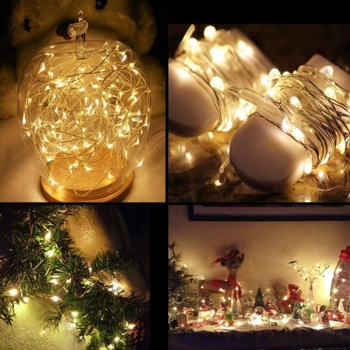 6.5 ft 2M Battery Operated 20 LED fairy string light copper wire Halloween Xmas 