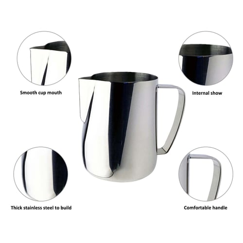 Milk Jug Stainless Steel Frothing Pitcher Pull Flower Cups Coffee Milk Frother