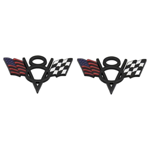 2Pcs New V8 Flag Emblem Badge Sticker Metal Chrome Fit for Chevrolet Series