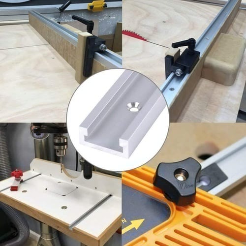 T Track Miter Track Jig Fixture Slot Straight Edge & Metal Quick Acting Hold Down Clamp Set