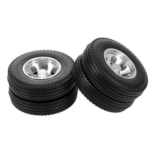 Hot 2 x 1/14 Rear aluminum wheels rim Tires for RC Tamiya 1/14 Tractor Truck 
