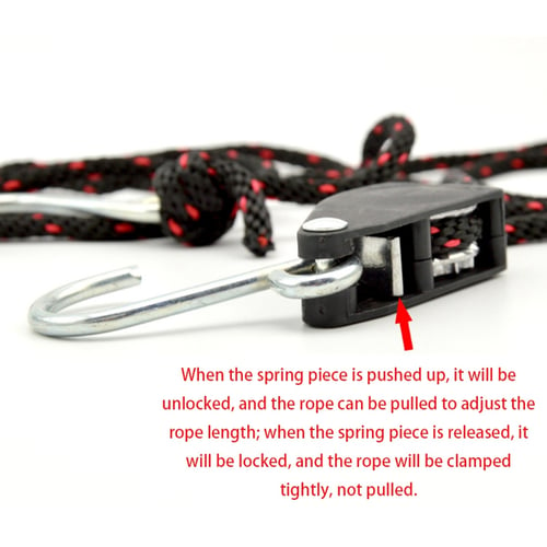 Ratchet Rope Tie Down Strap 1/4"  Adjustable Pulley Clip Hanger Kayak Home Use 