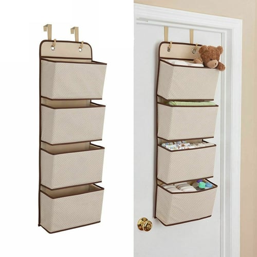 4 Pocket Bathroom Hanging Storage Organizer Wall Door Hanger Shower Caddy Basket 