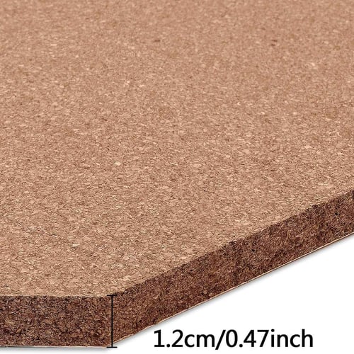 Brown 4pcs Hexagon Cork Boards Bulletin Wall Boards for Office 