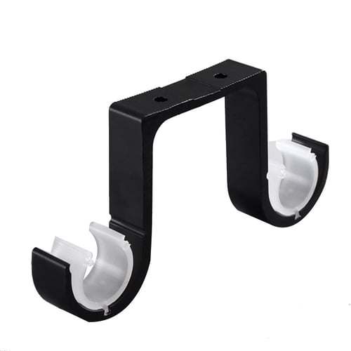 2pcs Double Curtain Rod Brackets Ceiling Mount Supports Aluminum Alloy Black S Reviews Zoodmall 2pcs Double Curtain Rod Brackets, How To Mount Curtain Rod Brackets