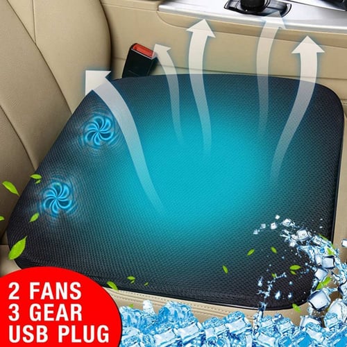 Universal Car Usb Cooling Seat Cover 4 Built In 3d Fan Non Slip Mat Cushion 3 Gear Ventilation For Home Office - Ventilated Auto Seat Cover
