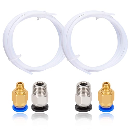2pcs Pneumatic Connector PC4-M6 for Bowden 3D Printer 1.75mm PTFE Tube Push Fit 