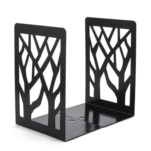 Metal Book Baffles Book Holders Organizers Innovative Stationery Storage Bookends Black 1 Pair Bookends for Shelves