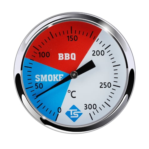 Barbecue BBQ Smoker Grill Thermometer Temperature Gauge Stainless Steel 