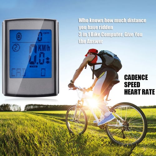 New Waterproof Wireless Bicycle Cycle Computer Odometer With Heart Rate Function 