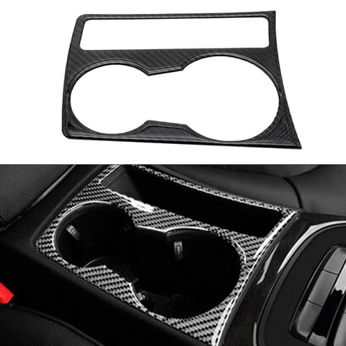 Carbon Fiber Look For Audi A4 A5 Center Console Cup Holder Frame Cover 2009-2016