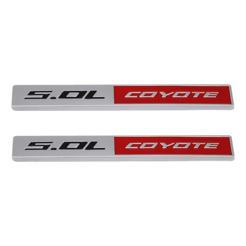 1pcs 5.0L Coyote Emblem 3D Badge V8 Engine Trunk Decal Sticker Replacement for Mustang & F150 Chrome/Blue 