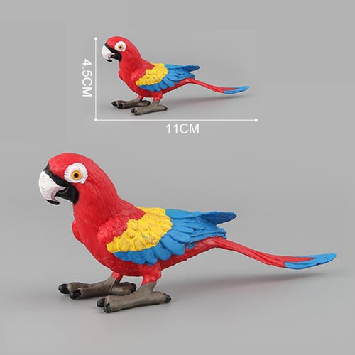 Parrot 2Pcs Animal Models Simulation Bird Figure Model Plastic Figurine 