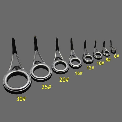 6Pcs Ceramic Ring Rod Repair Kit Fishing Rod Guides Line Rings 6# 8# 10# 12# 16# 