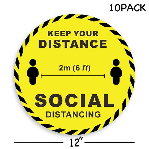 floor stickers 6 feet apart sticker social distancing sign. Social Distance Floor Stickers 10 PCS 12,Waterproof Safety Floor Sign Marker Sticker 