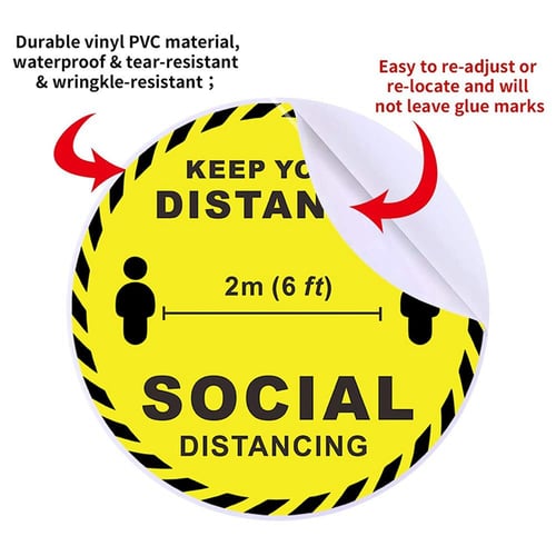 Social Distancing Floor Sticker N Vinyl Store Shop Decal Queue Safe Door Sign