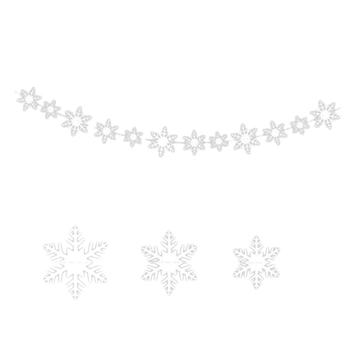 Christmas Snowflake String Decoration 3D Snowflake Paper Hanging Flag Decoration 
