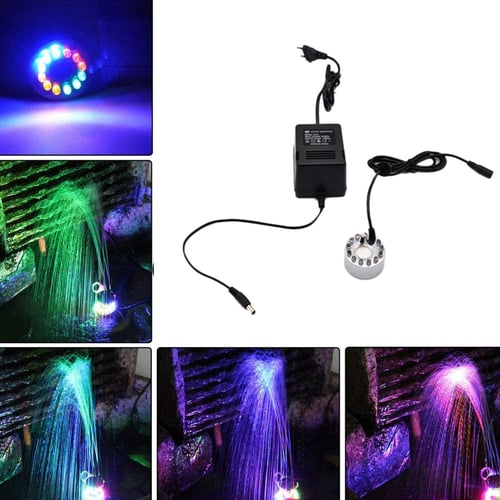 12 LEDs Fountain Ring Lights Auto Colored Changing 0.59" ID for Fish Aquarium 