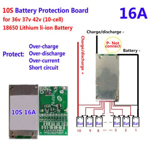 10S 15A 36V 37V Li-ion Battery Power BMS PCB PCM Protection Board For E-bike USE