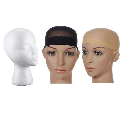 2 Styrofoam Mannequin Wig Head Display Hat Cap Wig Holder White Foam Head-usa for sale online 