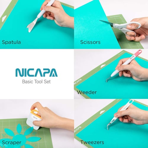 Nicapa Basic Tool Set Craft Weeding Vinyl Cardstock Crafting Tools Kit for Silho 