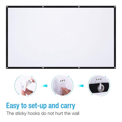3D HD Wall Mounted Projection Screen Canvas LED Projector for Home Theater UK 3D HD Wall Mounted Projection Screen Canvas LED Projector for Home Theater UK
