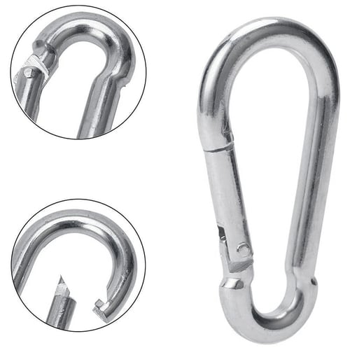 Camping Climbing Sport 10 Strong Metal Carabiner Clip 8x80mm Hook Spring Loaded 