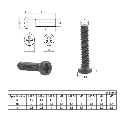 Happy Shop Screw 100Pcs 50pcs M1 M1.2 M1.4 M1.6 M2 M2.5 M3 M4 DIN7985 GB818 304 Stainless Steel Cross Recessed Pan Head Screws Phillips Screws Bolts Nuts Length : 18mm, Size : M2.5 50Pcs 