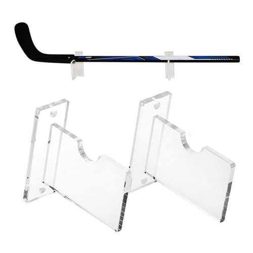 Deluxe Acrylic Standard Single Hockey Stick Clear Wall Mount Bracket 