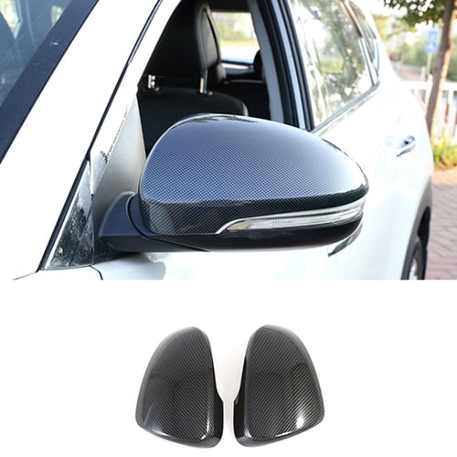 1Pair Carbon Fiber Door Side Mirror Cover Caps Trim For 2015-2019 Hyundai Tucson