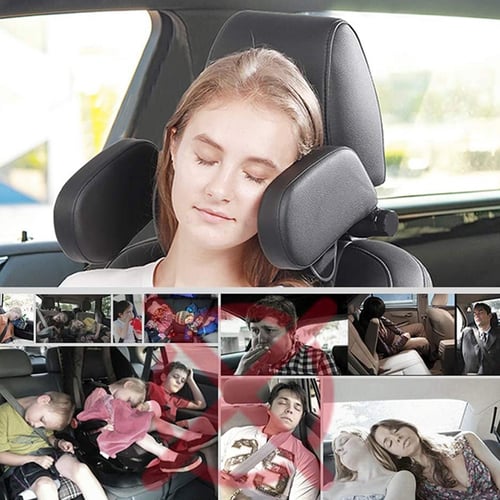 Spurtar Car Seat Headrest Pillow Adjustable Neck Support On Both Sides  Protect Neck Pillow Retractable Car Headrest Cushion Suitable for Adult and  Kids - Black: Buy Online in INDIA at desertcart