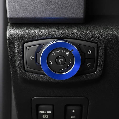 Blue Air Conditioner Audio Switch Decor Ring Cover Trim For Ford F-150 2015-2018