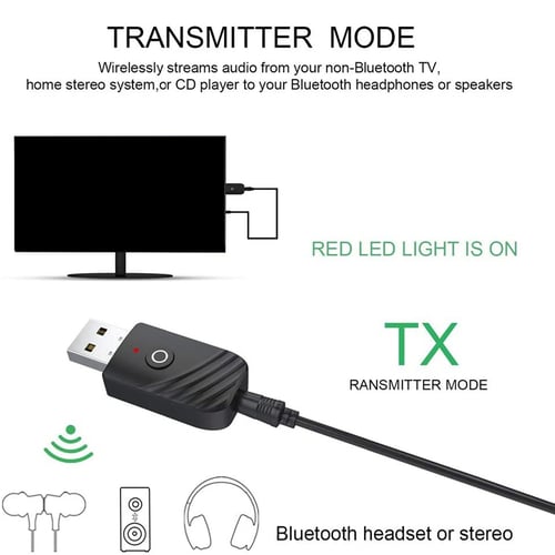 Bluetooth 3.0 USB 3.5mm Audio Music Transmitter Stereo Adapter for TV PC CD MP3 
