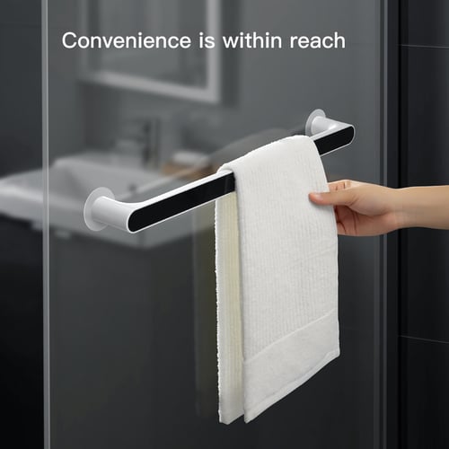 Self Adhesive Towel Holder Rack Bar Wall Mounted Hanger Shelf Bathroom Organizer 