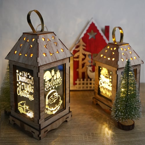 Christmas Supplies Lights Props Hanging LED Lantern Candlestick Lamp Xmas 